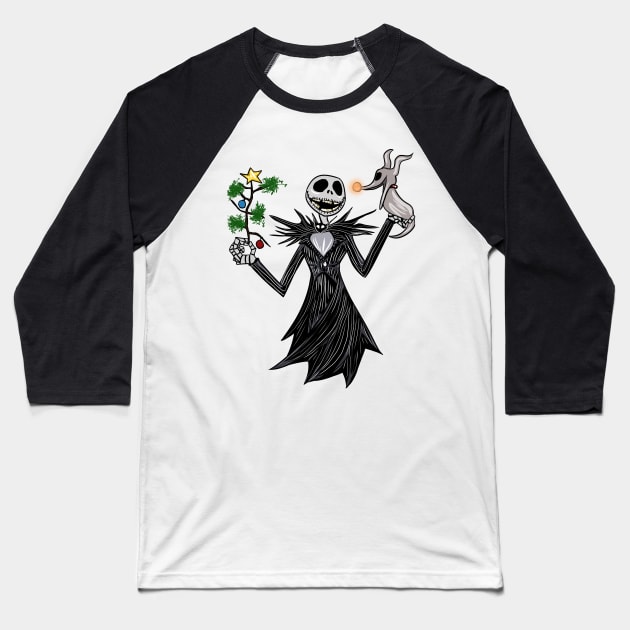 The Nightmare Before Christmas Baseball T-Shirt by OCDVampire